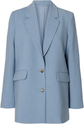 Rita Ls Relaxed Blazer Mel - Dusty Blue Melange