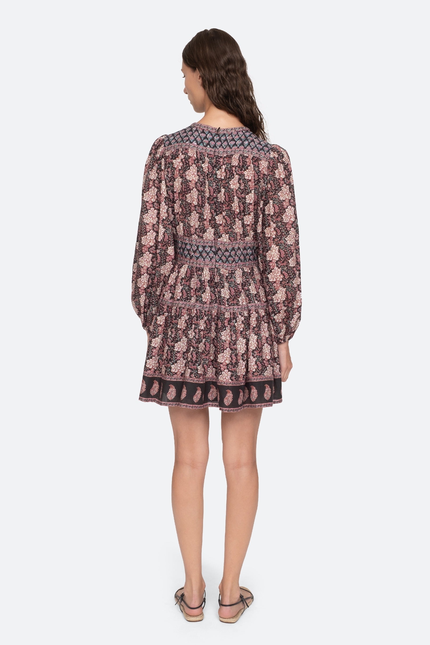 Donna Print Long Sleeve Dress - Multi