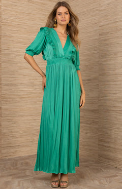 Lovisa Solid Long Dress - Green