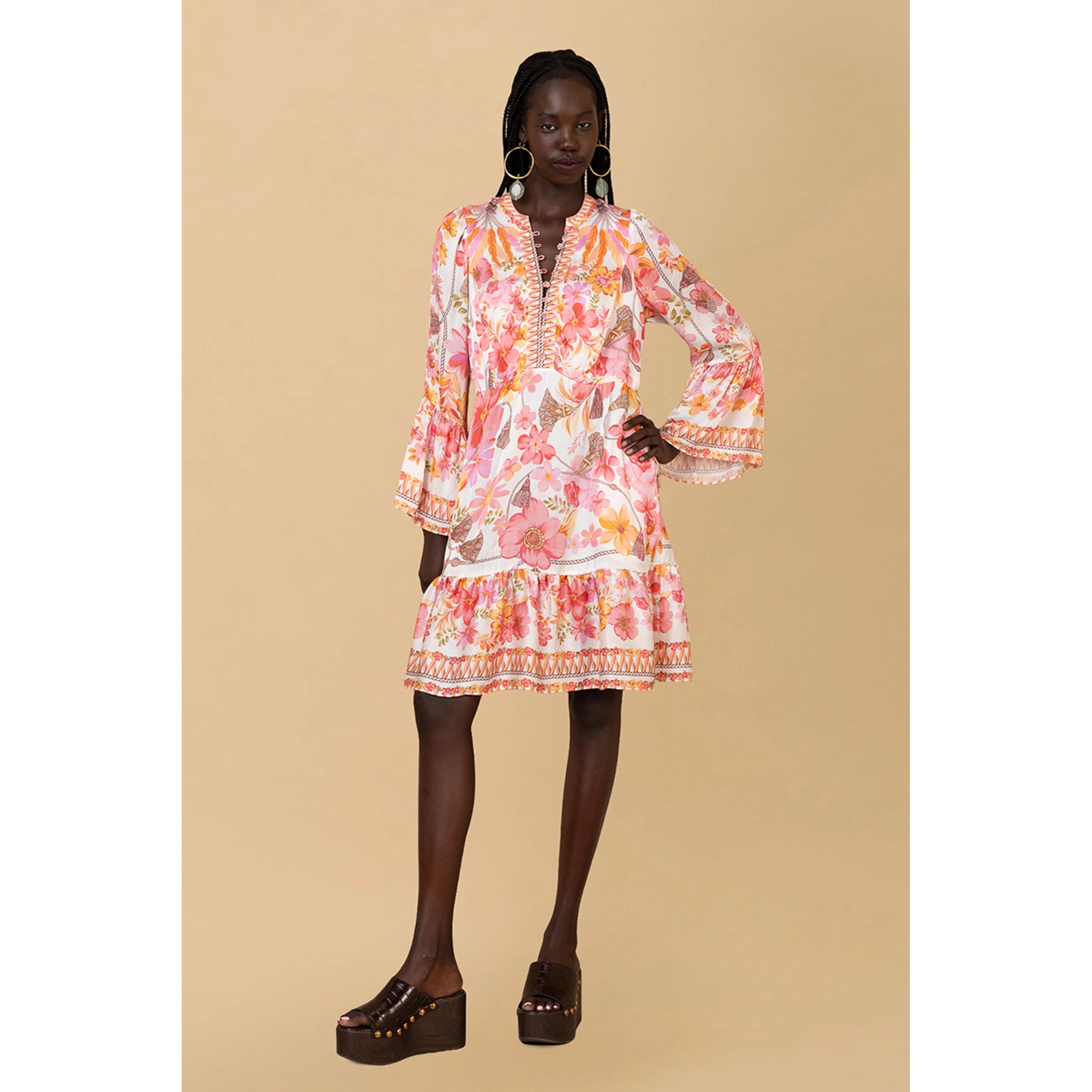 Benilde Dress Viscose - Coral