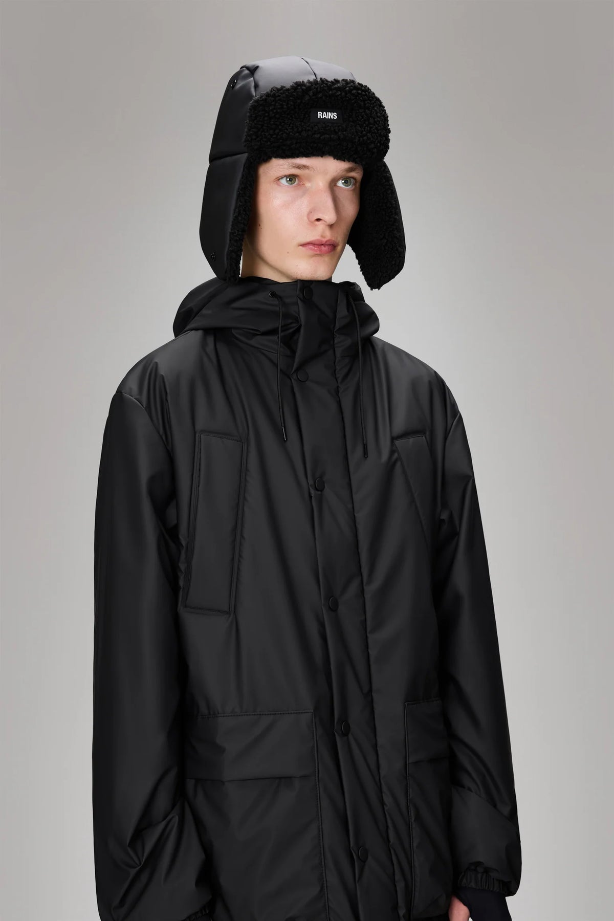 Fleece Trapper Hat W2T3 - Black