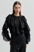 Fria Frill Blouse - Black