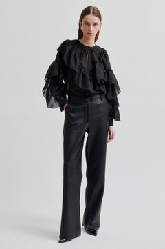 Fria Frill Blouse - Black