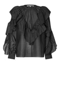 Fria Frill Blouse - Black