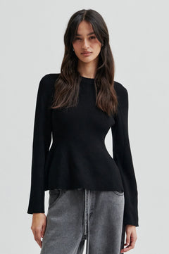 Stinna Knit Peplum - Black
