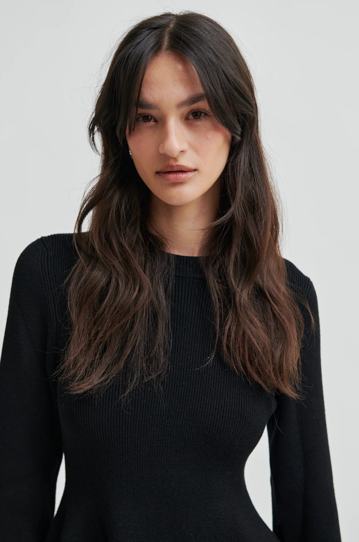 Stinna Knit Peplum - Black