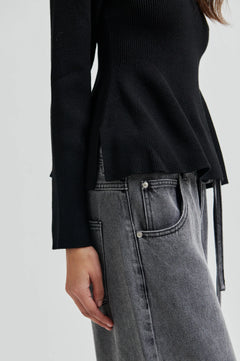 Stinna Knit Peplum - Black