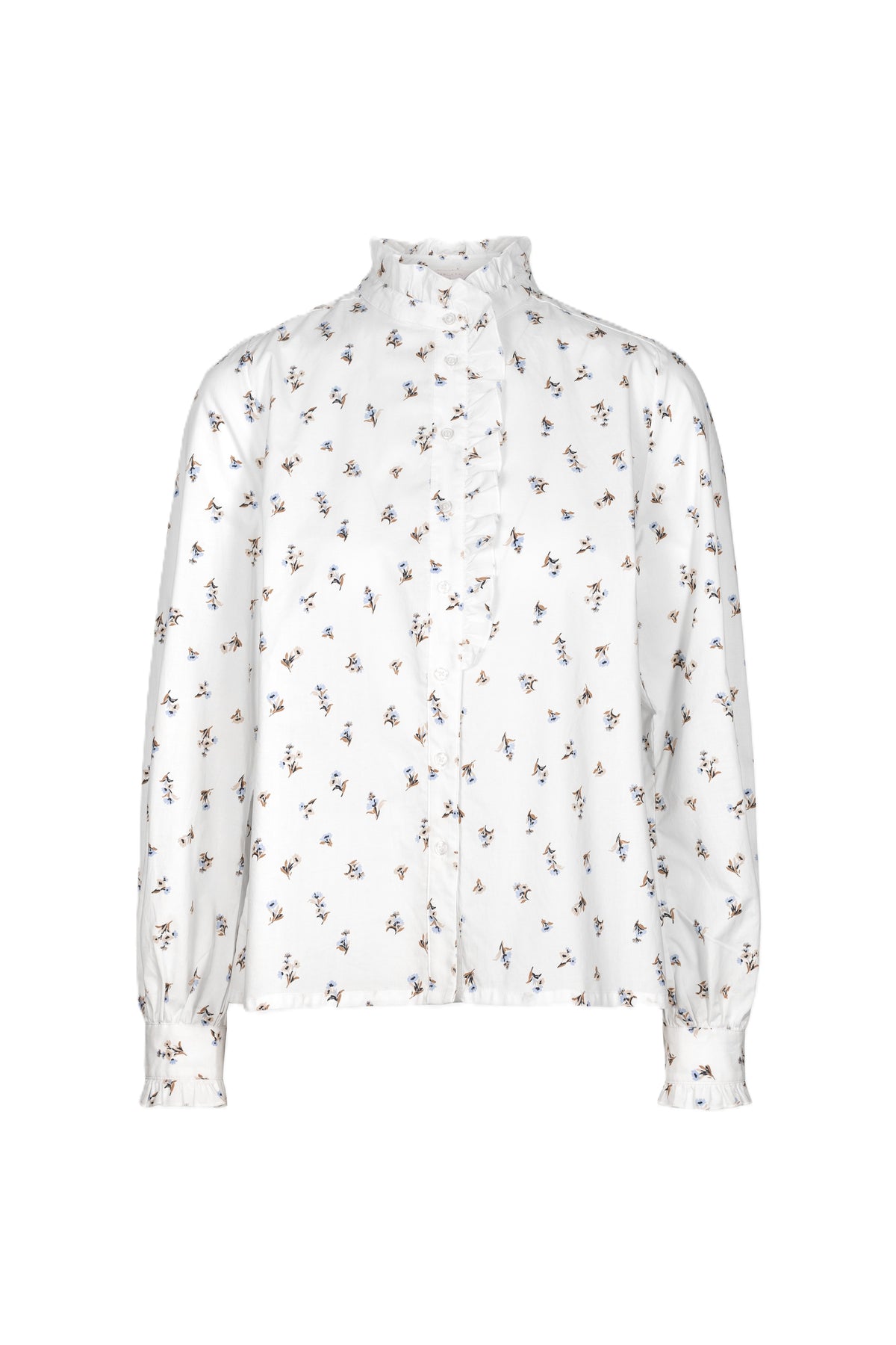 Emily Blouse - White Anemone Print