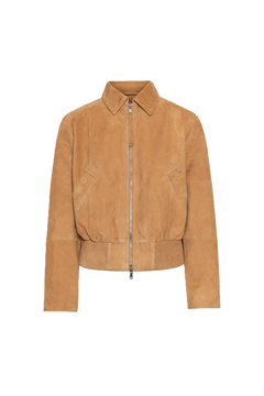 Lex Bomber Jacket - Light Camel Suede