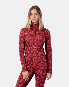 Edith Half Zip - Burgundy Red