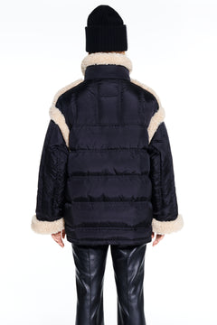 Dorothy Puffer Coat - Black/Natural White