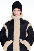Dorothy Puffer Coat - Black/Natural White