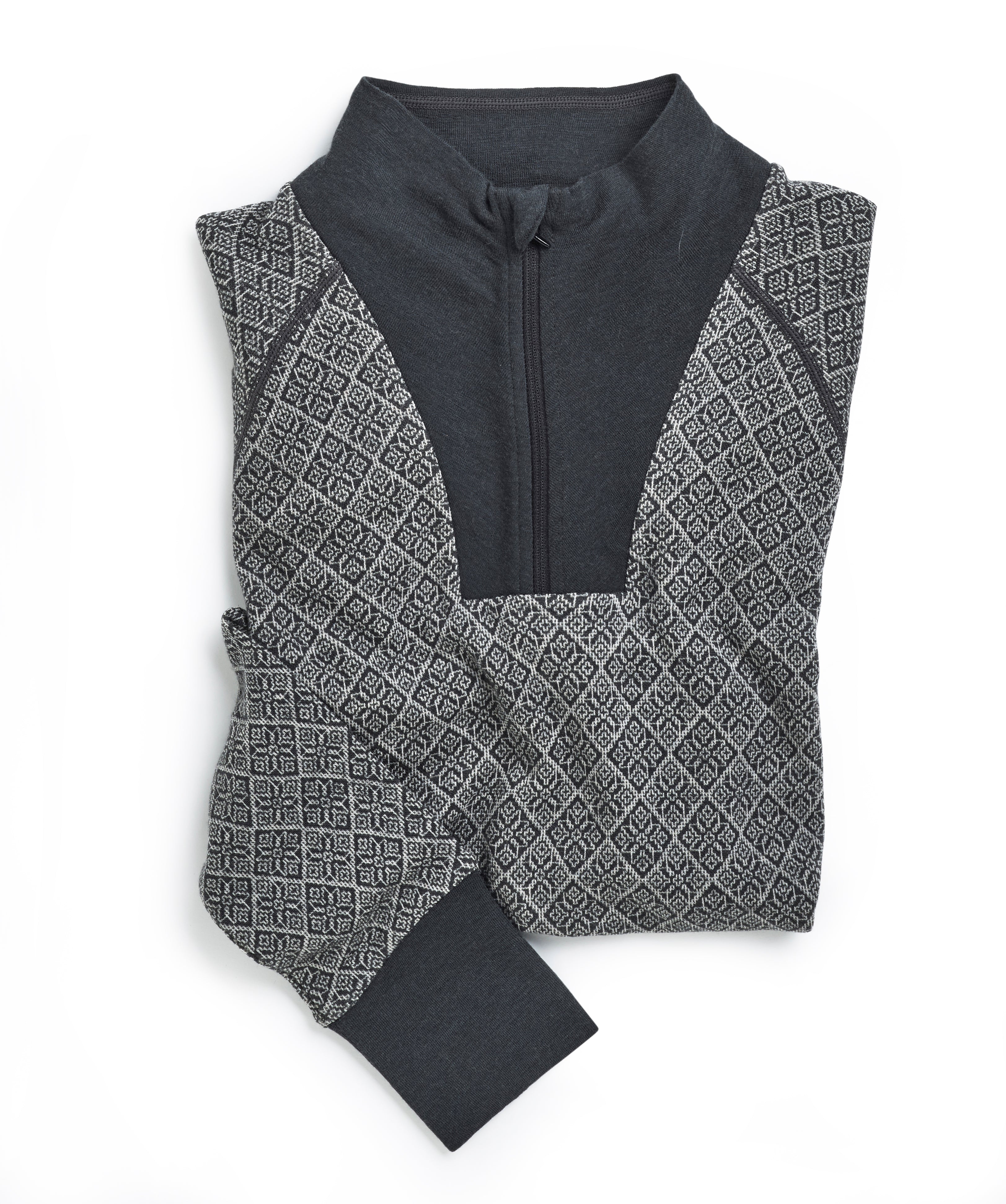 Voss Cashmere Mix Half Zip - Dark Grey