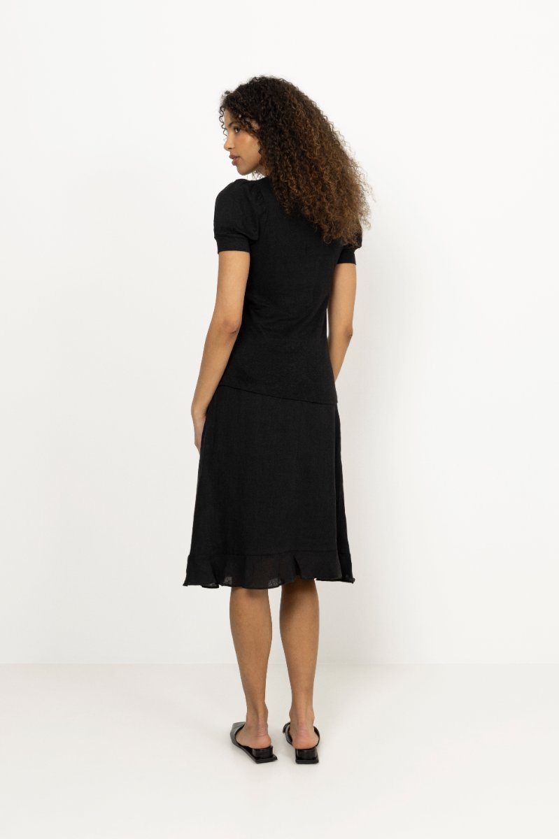 Madeleine Linen Tee - Black