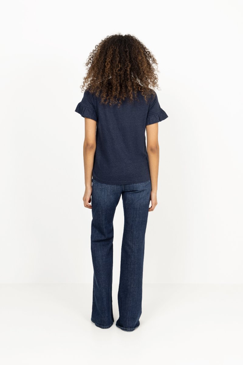 Lara Linen Tee - Navy