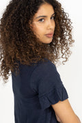Lara Linen Tee - Navy