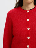 Sia Ras Ls Knit Cropped Cardigan - Equestrian Red
