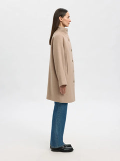 Vinni Wool Blend Coat - Sandshell Melange