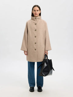 Vinni Wool Blend Coat - Sandshell Melange