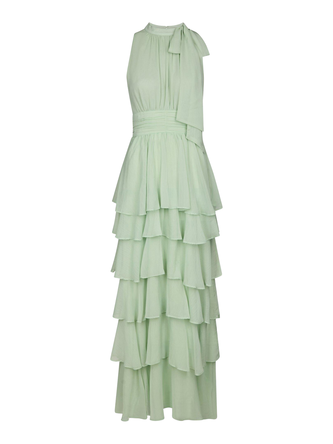 Marli Solid Chiffon Dress - Light Green