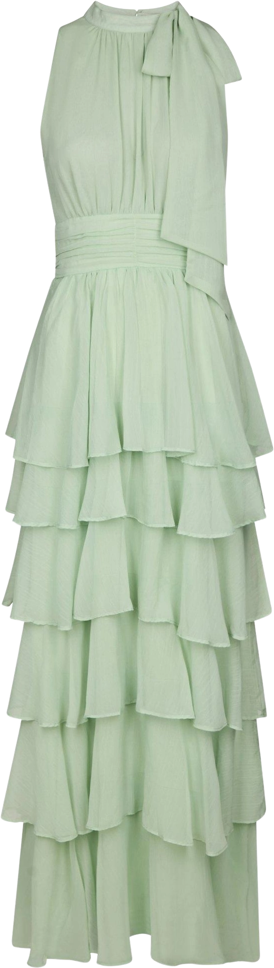Marli Solid Chiffon Dress - Light Green