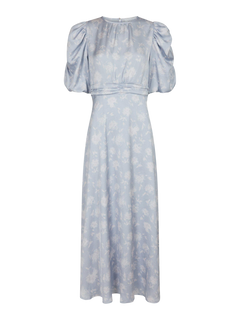 Kikka Faded Flower Dress - Light Blue