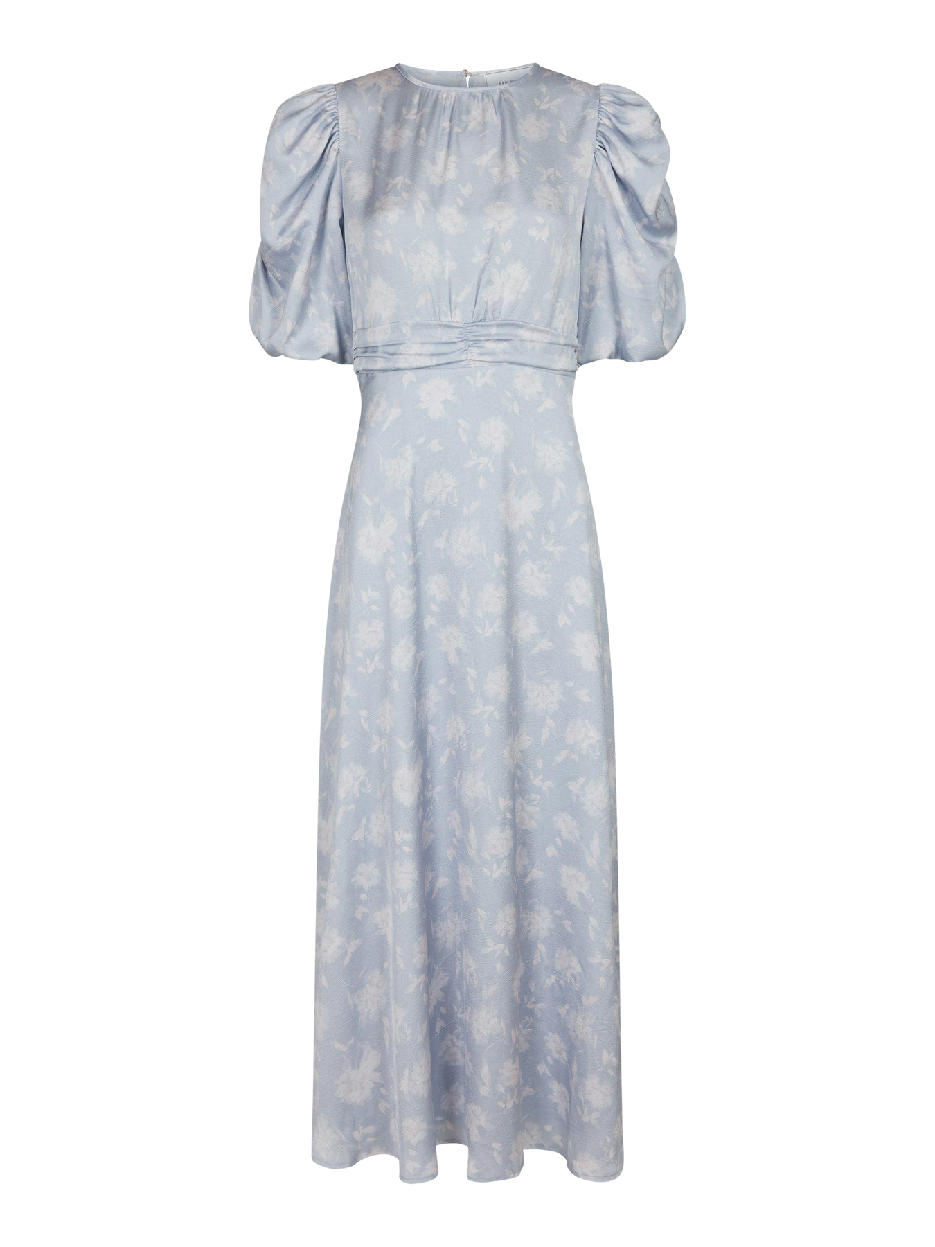 Kikka Faded Flower Dress - Light Blue