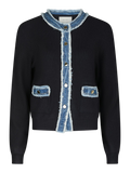 Zelma Knit Denim Cardigan - Navy
