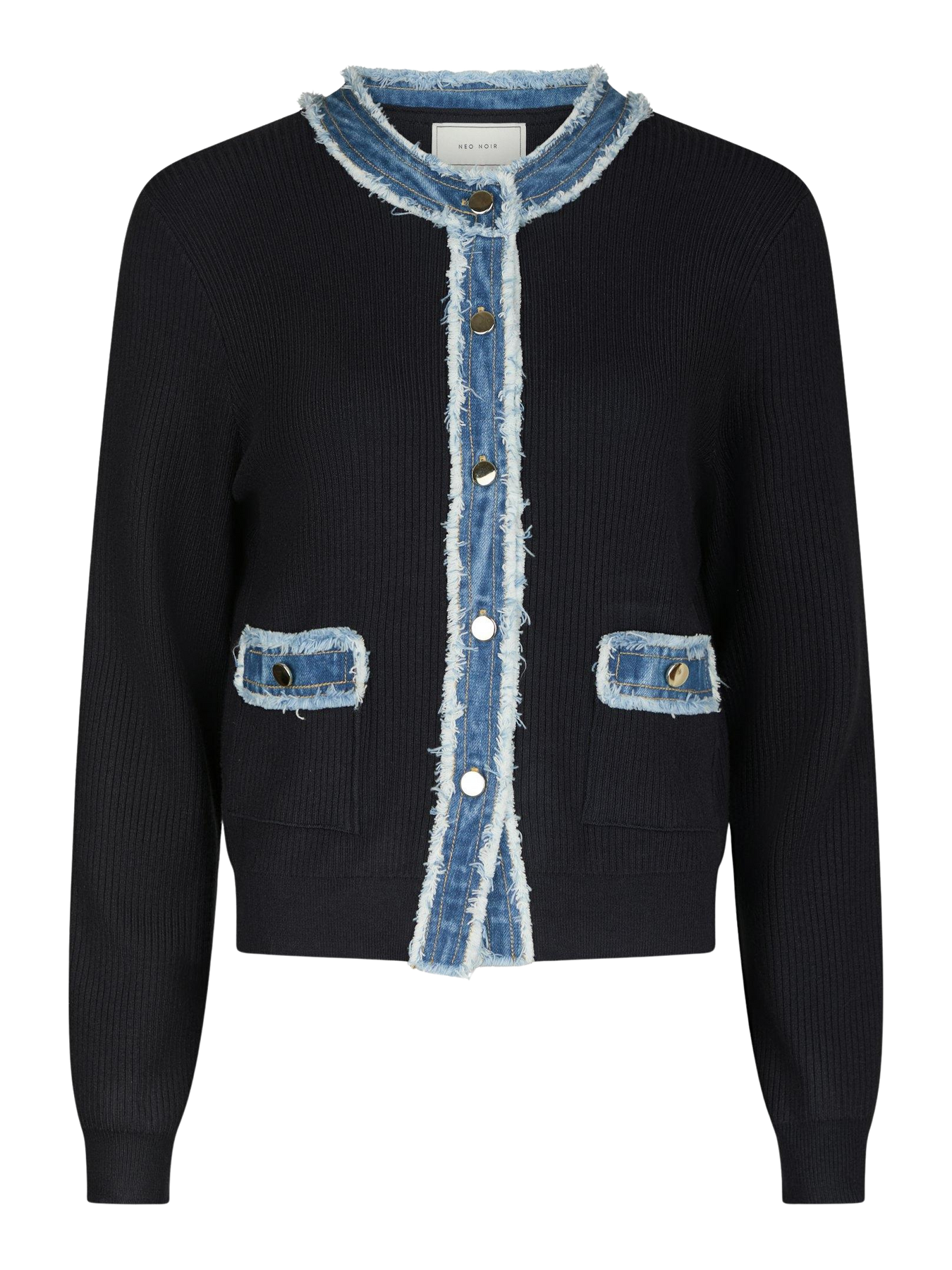 Zelma Knit Denim Cardigan - Navy