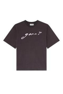 Heavy Cotton Jersey Relaxed Fit Ganni - Phantom