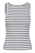 Drewgz Sl Reversible Stripe Top  - Bright White Black Stripe