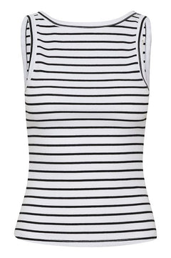 Drewgz Sl Reversible Stripe Top  - Bright White Black Stripe