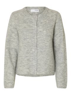 Lulu New Ls Knit Cardigan - Light Grey Melange