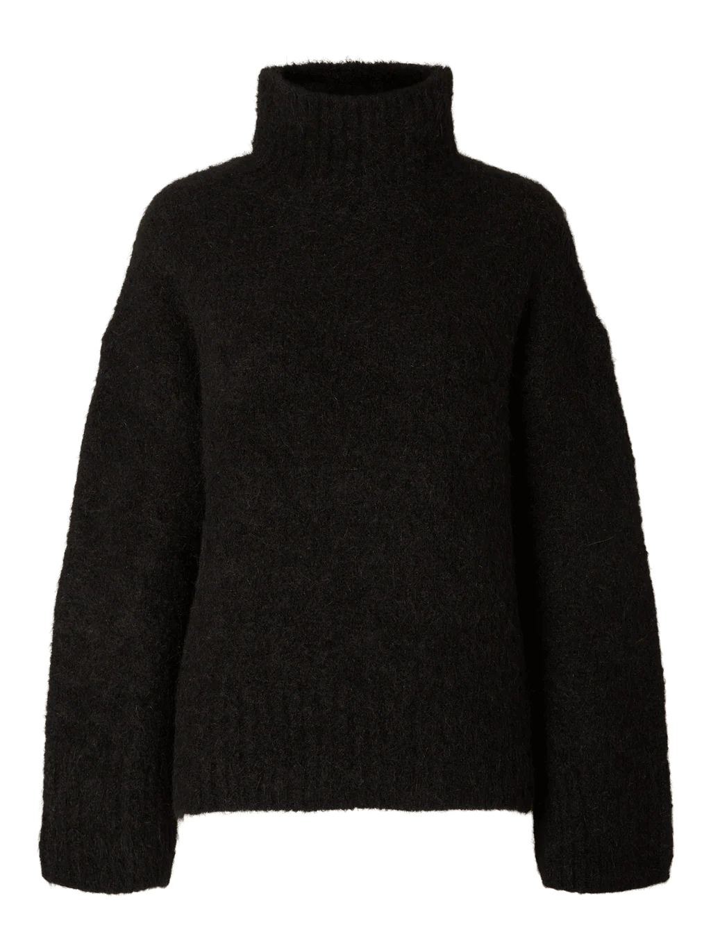 Gabriella Ls Knit High Neck - Black