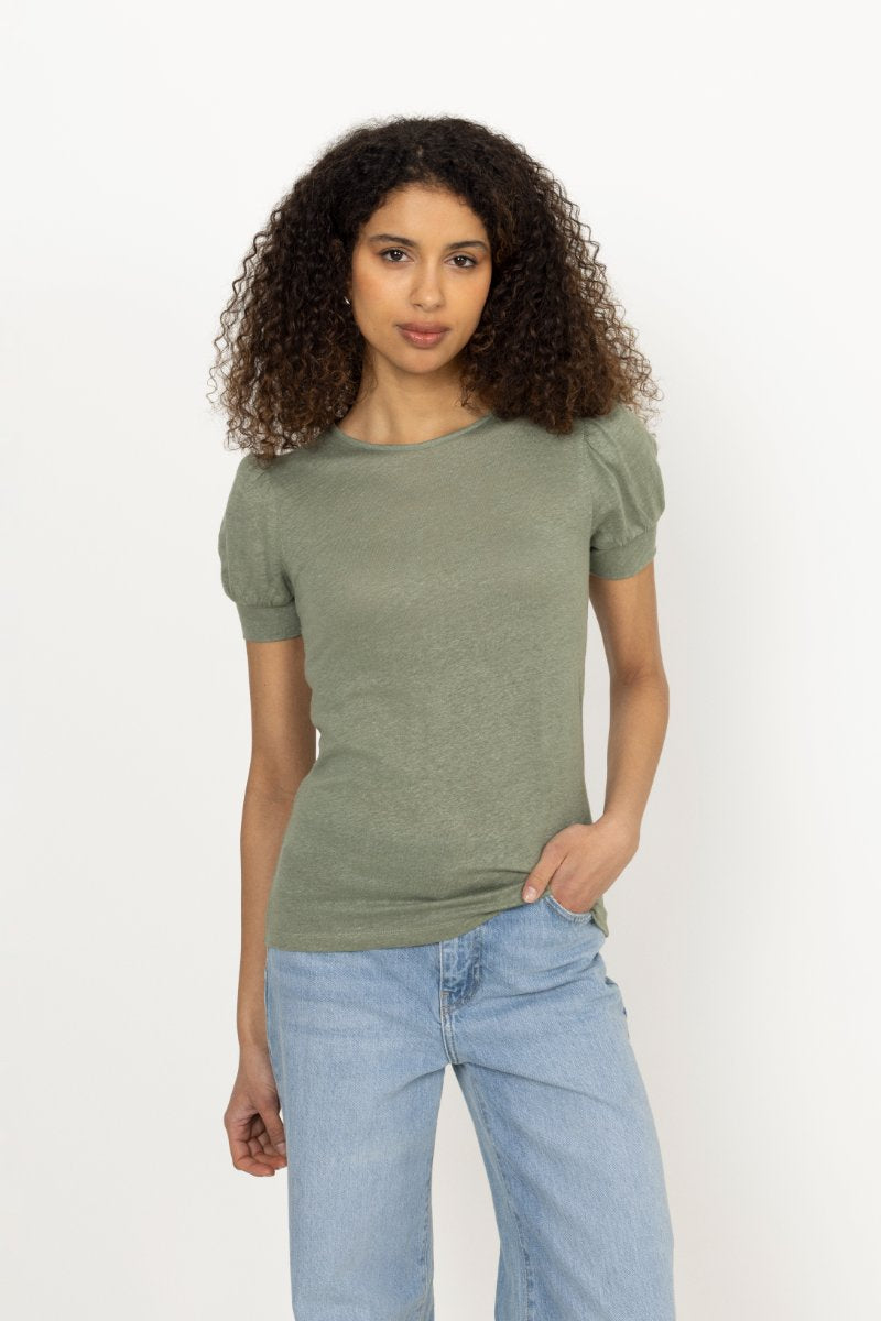 Madeleine Linen Tee - Green