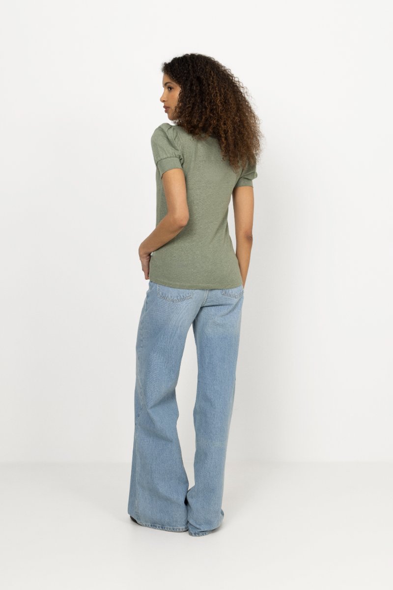 Madeleine Linen Tee - Green