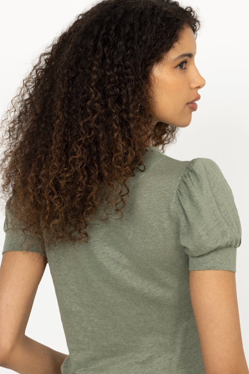 Madeleine Linen Tee - Green