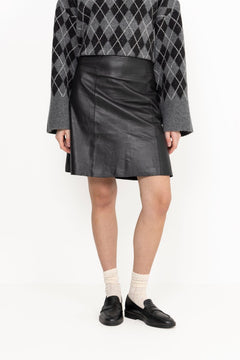 New Ibi Mw Leather Skirt - Black