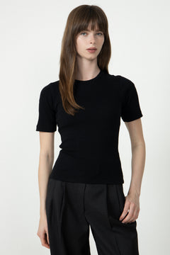 Pippa Rib Tee - Black