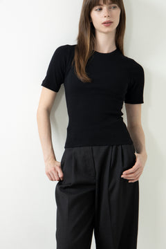 Pippa Rib Tee - Black