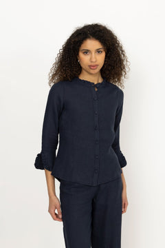 Clarion Linen Shirt - Navy