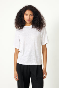 Vilja Linen SS Tee - Bright White