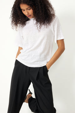 Vilja Linen SS Tee - Bright White
