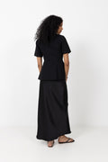 Vicky Heavy Sateen Skirt - Black