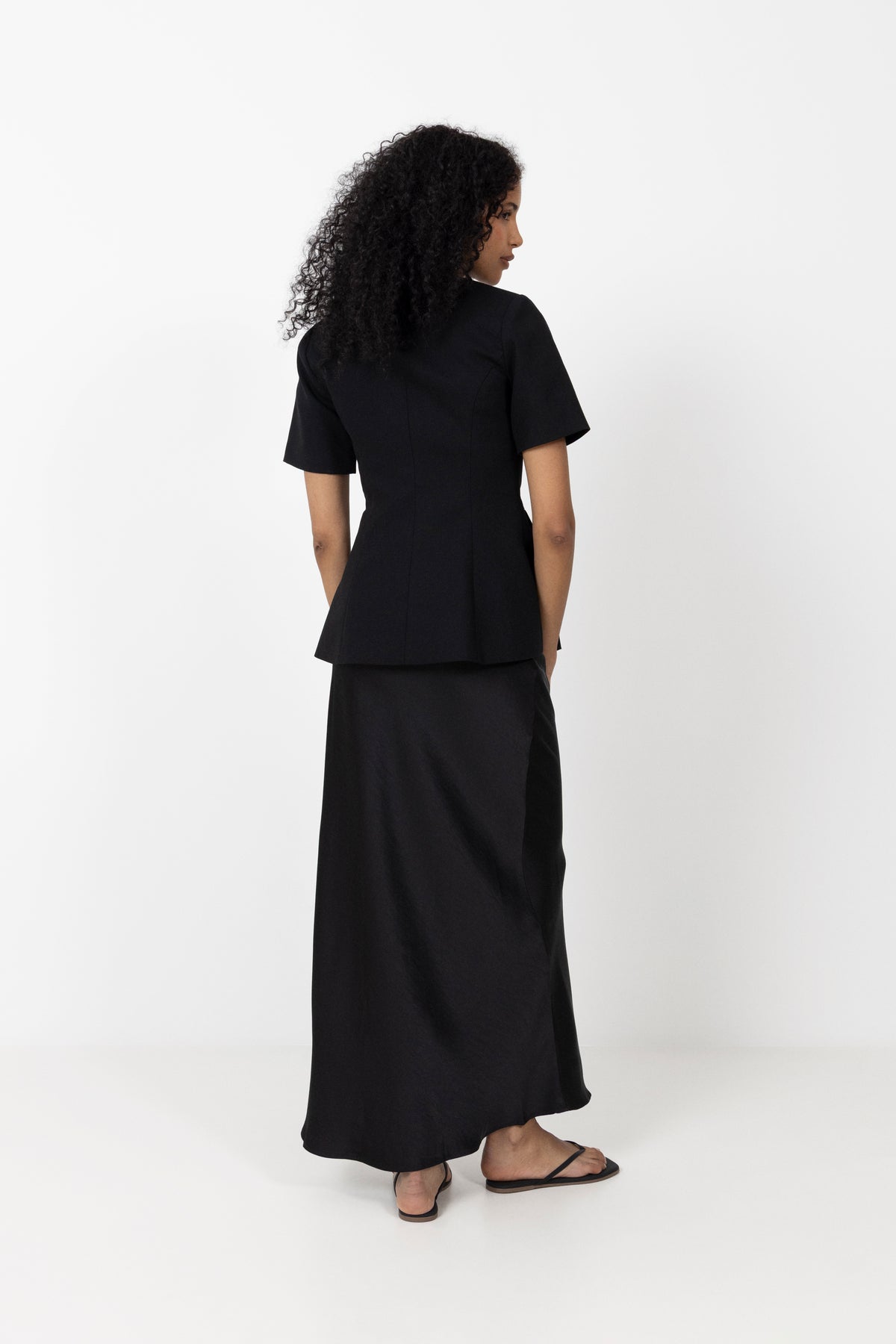 Vicky Heavy Sateen Skirt - Black