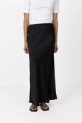 Vicky Heavy Sateen Skirt - Black