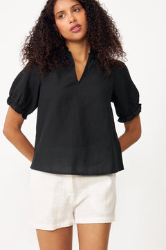Odesa Linen Blouse - Black