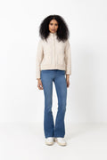 Sia Ras LS Knit Zipper Cardigan - Birch Melange