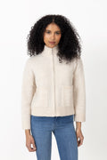 Sia Ras LS Knit Zipper Cardigan - Birch Melange