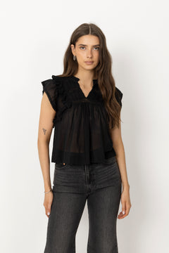 Jayla S Voile Top - Black